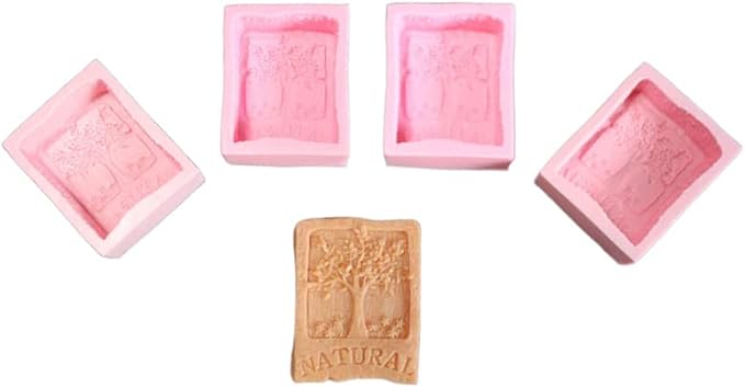 Natural Tree Flowers Silicone Soap Mold for Skincare Soap Making, DIY Skincare Products & Small Business Soap (4PCS Tree)
