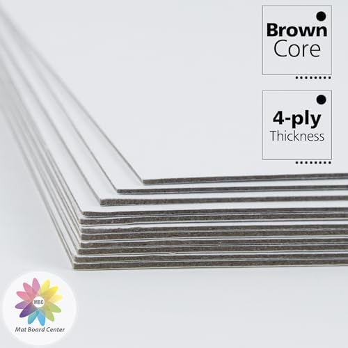 Mat Board Center 8.3x11.7 Backing Boards, White Backboards for A4 Frames