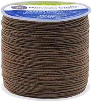 Mandala Crafts 0.6mm Brown Shirring Elastic Thread for Sewing, 87 Yards