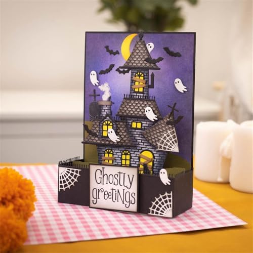 Halloween Patchwork House Spider Web Metal Cutting Dies for Card Making