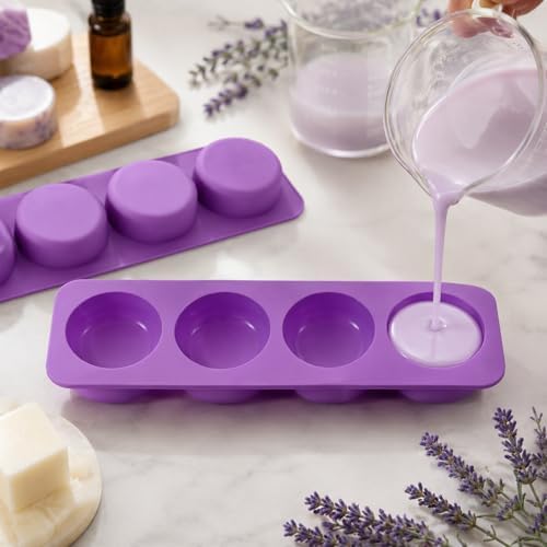 3Pack Round Silicone Mold Round Silicone Soap Mold Rounds Handmade Soap Making Mold Circle Silicone Mold Circle Mold Handmade Soap Mold for Soap Candle Lotion Bath Bombs Resin Wax Cake Chocolate Candy