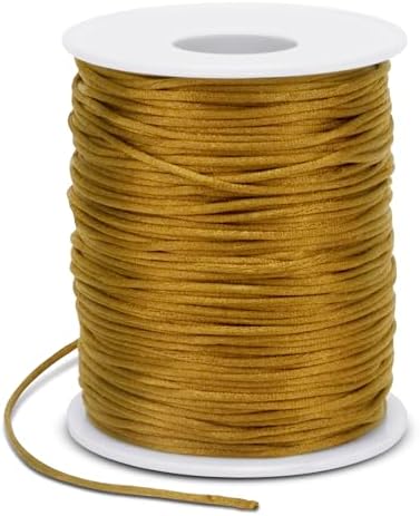 1.5mm Nylon Cord 328 Feet Satin Cord Nylon String for Bracelets, Bracelet Thread Bead String for Jewelry Making, Necklace, Chinese Knotting, Beading, DIY Crafts (Naturals)