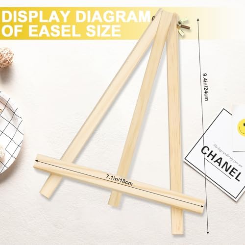 Mini Easels 6 Pack, Small Easels for Painting 24cm/9 Inch, Folding Design, Small Easel with 6 Palettes and 30 Brushes, Suitable for Outdoor Painting Party