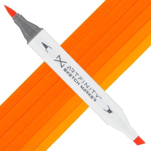 Artfinity Sketch Markers - Fluorescent Orange FYR1, Vibrant, Professional, Dye-Based Alcohol Markers for Artists, Drawing, Travel, & More