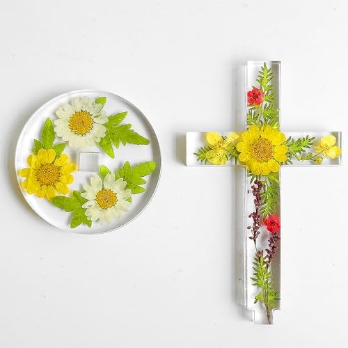 RESINWORLD 5'' Standing Cross Silicone Mold with Base, Crucifix Mold for Epoxy Resin