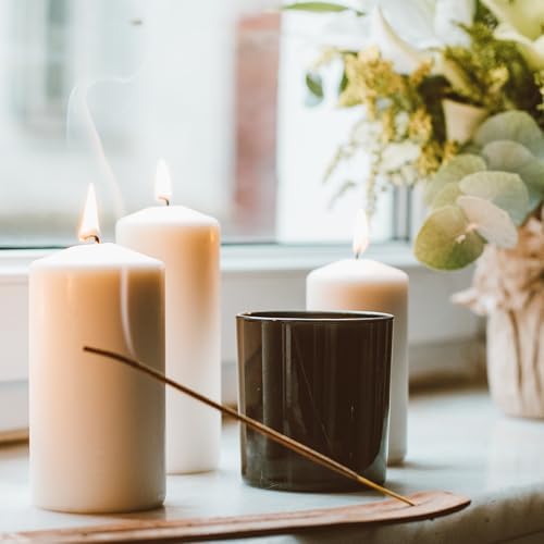 Thick Candle Jars for Making Candles 12 Pcs, 7 OZ Empty Jars with Wood Lids for Candle Making, Sample Container, Glossy Black