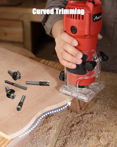 AVID POWER Compact Wood Router Tool for Woodworking 630W 5.3 Amp, Trim Bits