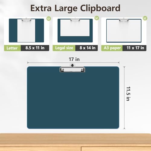 11 x 17 Extra Large Clipboard 2 Pack, Teal Clip Board