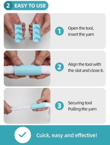 Chunky Yarn Fluffer Tool — Professional Yarn Fluffing and Restoring Tool, Suitable for Chunky Yarn and Chenille Yarn; an Essential Accessory for Hand Knitting and Crochet Blankets, Blue