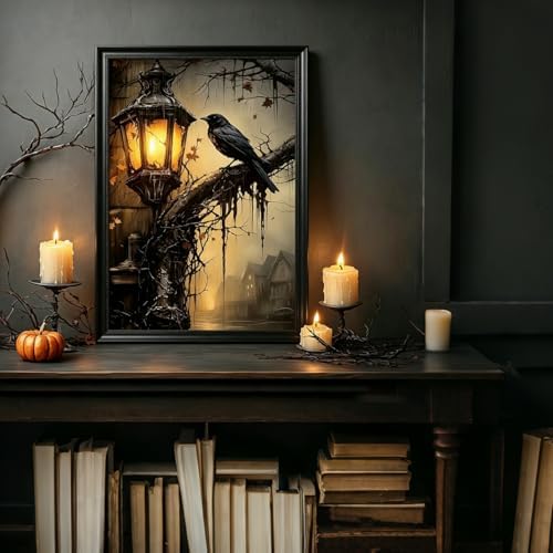 Gothic Crow Diamond Art Kits for Adults, Arts and Crafts for Adults 12x16in