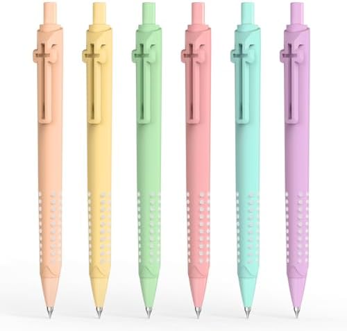 6 Pack Bible Journaling Gel Pens, 0.7mm Black Ink Retractable