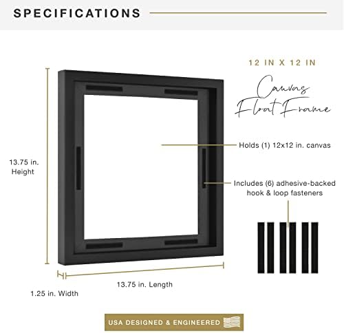 MCS Canvas Float Frame, 12x12, Black, 1-Pack