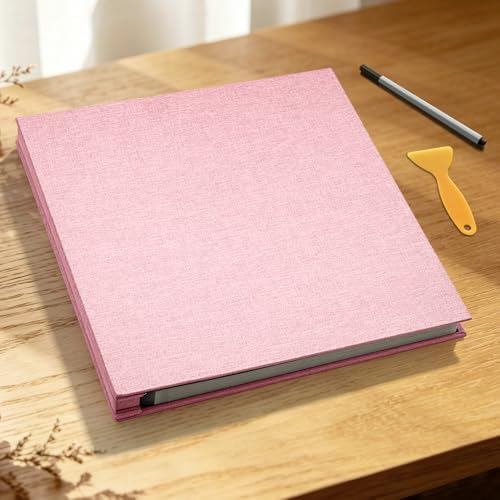Photo Album Self Adhesive Scrapbook, 13"x12.6" 60 Pages/ 30 Sheets Large Photo Book for 4x6, 8x10 Pictures, DIY Album for Baby Wedding Family Travel Birthday
