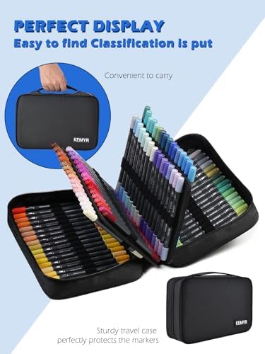 KEMYR Markers for Adult Coloring Books No Bleeding,100 Colors by Number