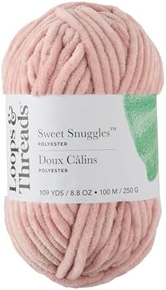 Loops & Threads Sweet Snuggles Yarn - Yarn for Knitting, Crochet, Weaving, and Arts & Crafts - Pink, Polyester, 8.8 oz