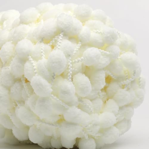 Hand-Woven Ball Yarn, 4 Pack, 380g Total, for Blankets, Cushions, and Pet Nests, Fluffy Chunky Craft Yarn (Milky White)