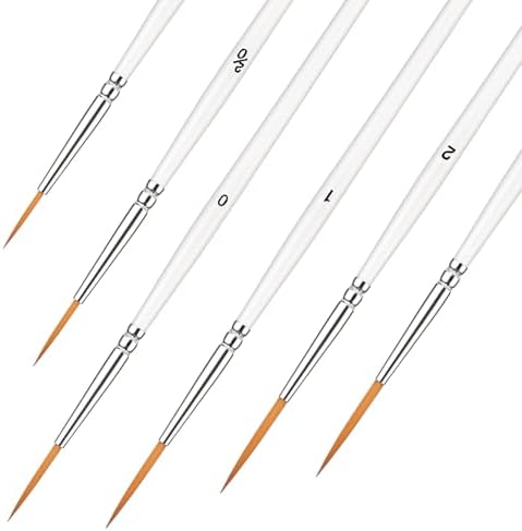 Script Liner Brush, 6 PCS Highly Flexible Paint Brushes Extra Long Fine Point Liner Tip Fine Detail Paintbrushes for Model, Fingure, Watercolor, Acrylic, and Miniature Painting