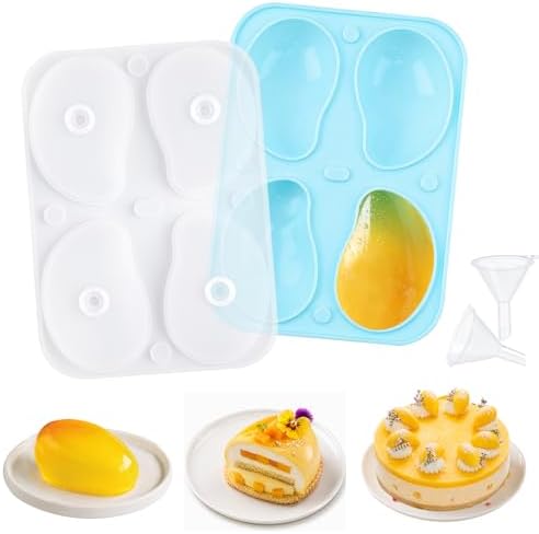 3D Mango Cake Molds Mango Silicone Mold Mangos Candy Mould Fruit Pastry Molds for Baking Chocolate Pudding Ice Cream Jelly Candy Pastry Bakeware Dessert Jelly Candle Soap Mousse Cake