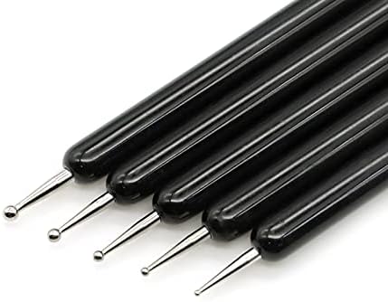 4 Set Embossing Stylus Double End Tracing Dotting Tool, 20 Pcs Ball Embossing Stylus Double End Tracing Dotting Tool for Pottery Clay Craft, Embossing Art (Black)