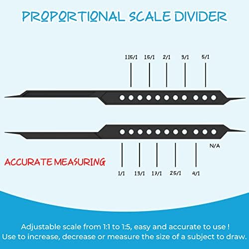 10 Inches Proportional Divider Artist Drawing Tool, Drawing Tool for Artists, Premium Adjustable Caliper & Subject Dividers for Art Drawing, Black