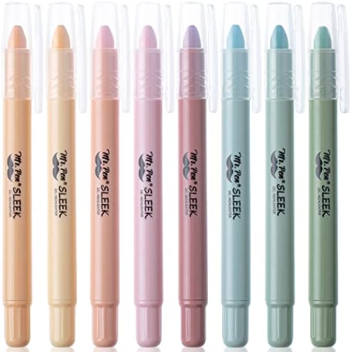 Mr. Pen- No Bleed Gel Highlighters, Pastel Colors, 8 Pack