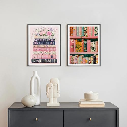 4 Pack Books Paint by Numbers for Adults with Framed Canvas 8x12inch
