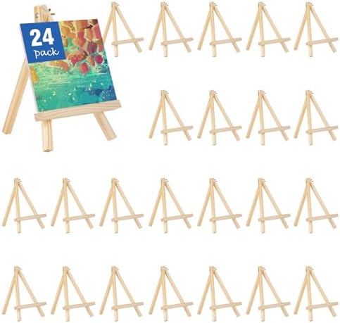 Falling in Art 24 Pack 10 Inch Mini Wooden Display Easels