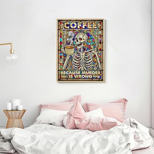 Skull Diamond Art Kits for Adults Funny Diamond Painting Kit for Beginner