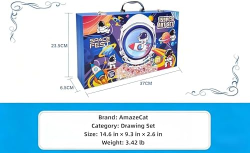 AmazeCat Art Supplies,159-Piece Deluxe Art Set,Drawing &Painting Kits for Kids,Gift Box for Adults Artists Kids Teens Girls Boys 4-12