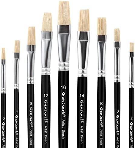 Genixart Artist Paint Brush Set, Paintbrushes for Acrylic, Oil, Watercolor