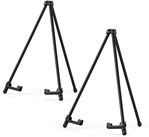 14" Tabletop Instant Display Easel, Black Steel Tripod Easel Stand(2 Pack)