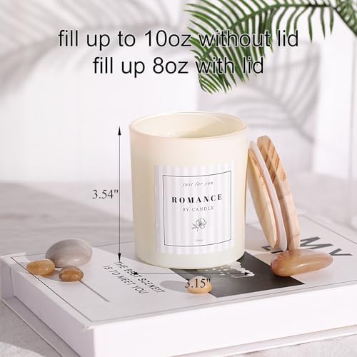 12Pcs Assorted Black Candle Jars for Making Candles, 10oz Empty Jars with Bamboo Lids and Labels, Glass Candle Jars for Candle Making Supplies, Candle Containers for DIY Gifts