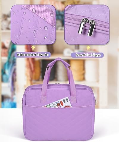 Sewing Supplies Organizer Bag with Removable Binder,Purple