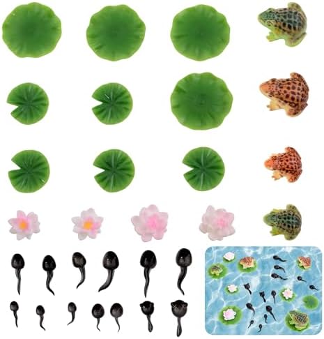 30Pcs Mini Resin Pond Accessories Miniature Floating Lotus Water