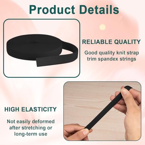 Airisoer Elastic Bands for Sewing 5/8 Inch x 12 Yards, Black