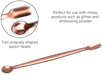 Briartw 5 Pcs Stainless Steel Craft Spoon | Mess-Free Crafting with Dual-Shaped Spoons for Glitter, Embossing Powders, Sequins & Small Embellishments | Rose Gold | 6.7inch Length