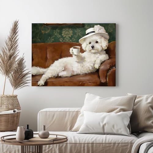 xcemhil Dog Paint by Numbers Kit for Adults Beginner, Lady Puppy Acrylic Paint by Number Kits Suitable for Home Wall Art Decor Gifts 16x20 Inch