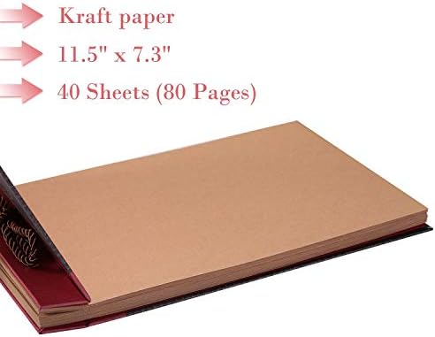 Our Adventure Book Handcrafted 11.92 x 7.62" Leather-Bound Scrapbook with 80 Pages, Embossed Lettering, Inspired by 'Up', Ideal for Photos, Weddings&Travel Memories Gift Box Included (Handmade Book)