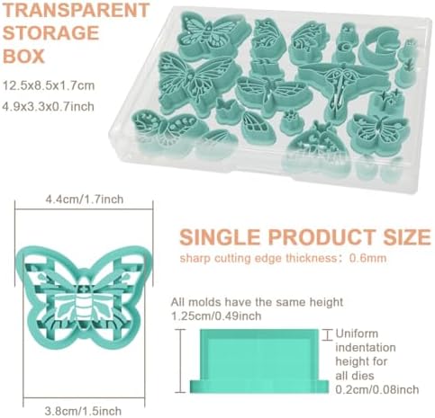 beinkmake 22Pcs Butterfly Polymer Clay Cutters Boho Clay Earrings Cutters