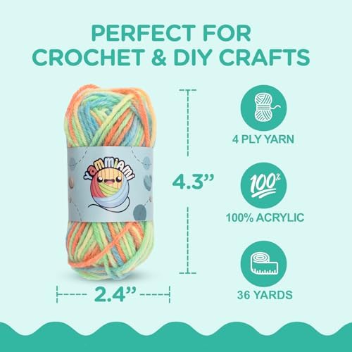 YammiAmi 1,800 Yards Beginner Crochet Kit for Adults – 84 Pc Amigurumi Crochet Kit for Starters with 50 Skeins Yarn, Accessories Set, Ergonomic Hooks, Instruction Book to Learn Crocheting