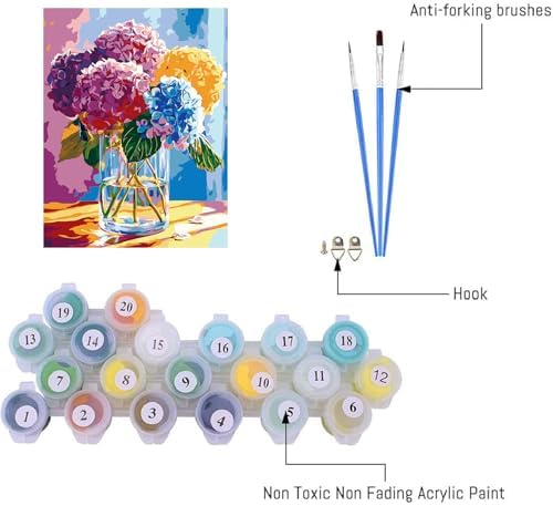 AIBOERL Paint by Numbers Kit for Adults Beginner,Flowers,12X16In