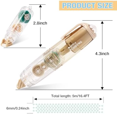 4 Pack Double Sided Tape Roller with 8 Refills for Crafts, Total 196.8 FT