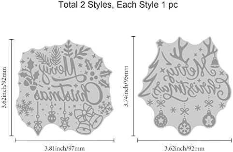 ORIGACH 2 PCS Merry Christmas Hot Foil Plate for Card Making DIY Scrapbooking Paper Decor Embossing Foil Handmade Craft