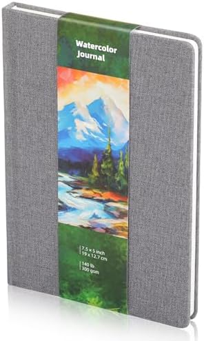 7.5x5 in Watercolor Sketchbook Journal Square Watercolor Notebook Gray