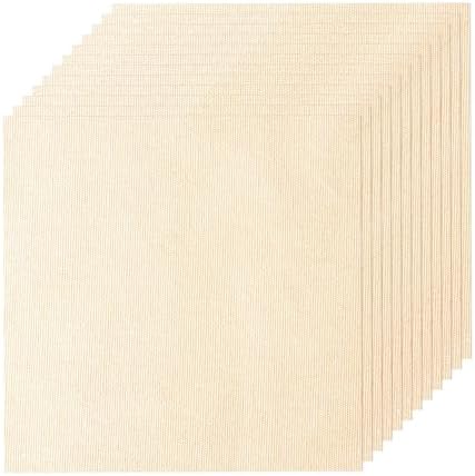 12 PCS Embroidery Fabric for Needlework Garment Craft, Pre-Cut Beige Embroidery Cloth, Natural Cotton Embroidery Cloth Fabric Squares (9.8 × 9.8 Inch)