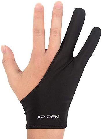 XPPen Professional Artist Glove 2-Fingers Glove for Graphics Drawing Tablet Graphic Monitor Suitable for Right Hand and Left Hand (Size S) Black