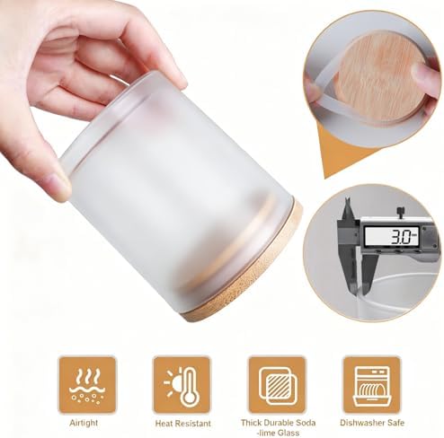 12-Pack 10oz Glass Candle Jars for Making Candles -Frosted