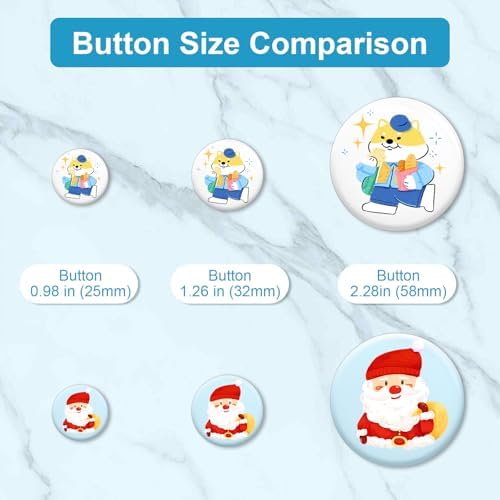 KUNTAERY 200Set 1.26 Inch Button Maker Supplies, 32mm Button Supplies Parts, Approx. 1.25 Inch Metal Blank Badge Parts with Blank Paper for Maker Machine Pin Maker Press