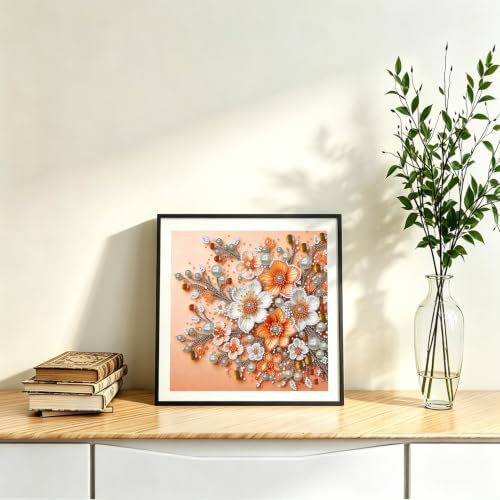 Flower Pearl Diamond Painting Kits for Adults,Diamond Painting 11.8 x11.8In