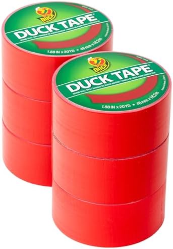 Duck Brand Color Duct Tape, 6-Roll, Red (1265014_C)